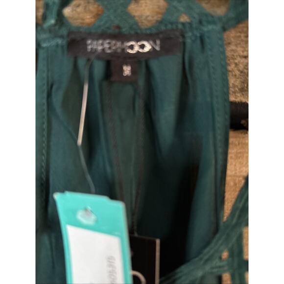 Papermoon Nova Crochet Halter Blouse, Medium, Teal Green - Picture 3 of 5